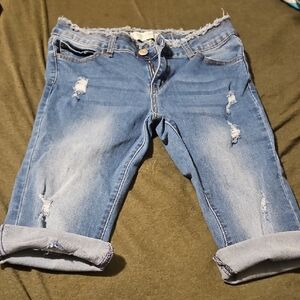 GOGO Blue Distressed Jean Shorts